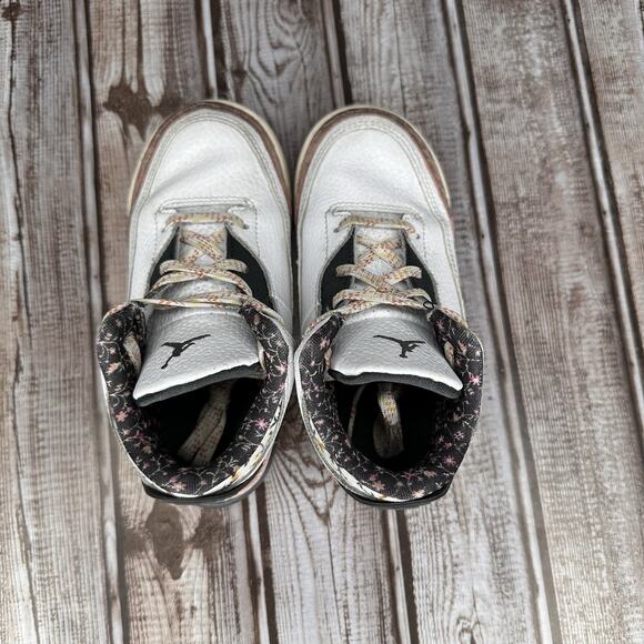 Air Jordan 3 Retro Toddler Kids 10C Red Stardust PS Shoes White Sneakers - Picture 6 of 8